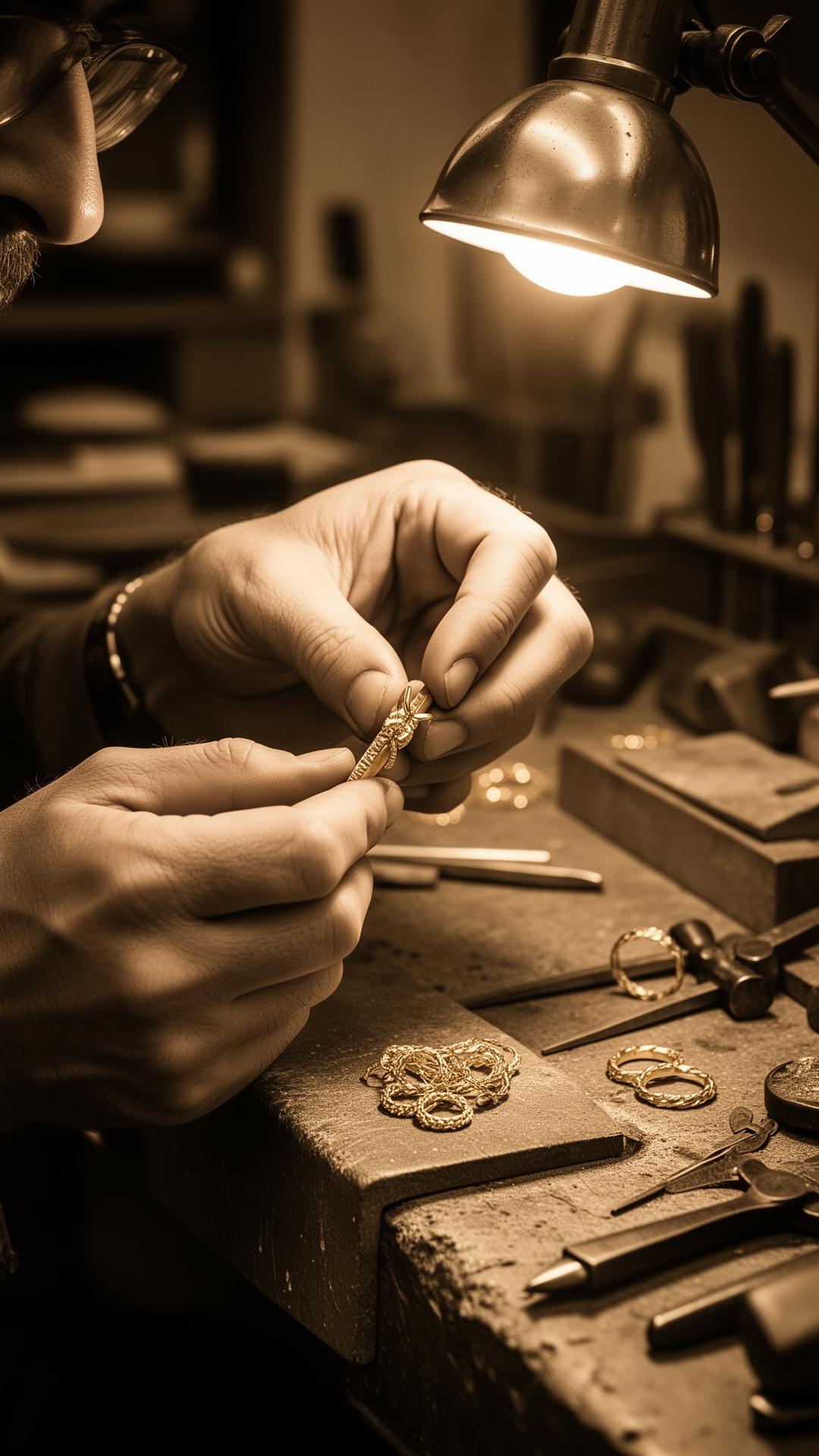 Italian goldsmith at work